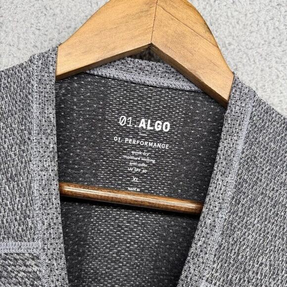 01 Algo Shirt Men's Extra Large Gray Tech Running Training Performance Quick Dry - Picture 4 of 7